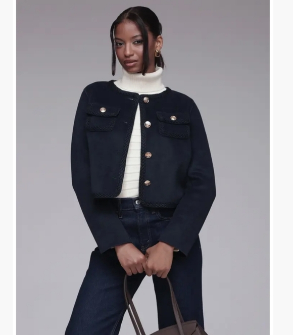 Bagatelle Collection Jackets & Blazers - NWT XL BAGATELLE Chic Navy Women's Blazer with Gold Accents